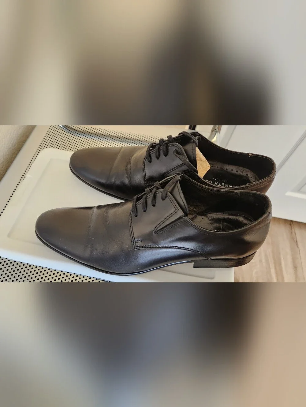 Kenneth Cole New York Black Leather Derby Shoes Men Size 8
